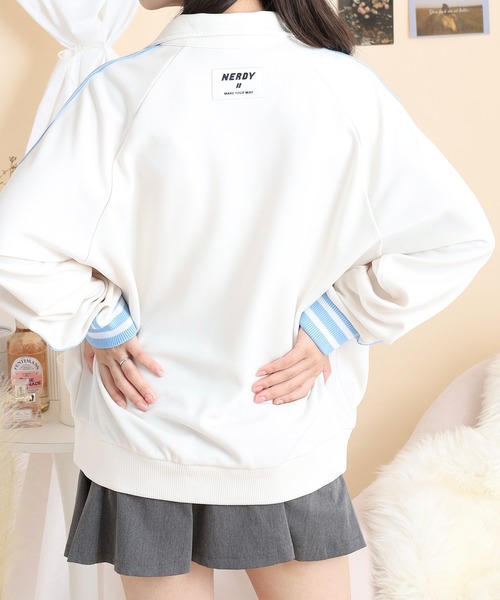 NERDY（ノルディ）の「パレットトラックトップ（ジャージ・メンズ・クリーム/ライトパープル・L/S/M）」の7枚目の写真