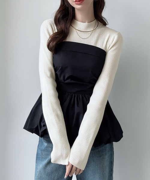 Meiru(メイル)の「バルーンビスチェドッキングニット(ニット/セーター・レディース・グレー/ライトベージュ/ブラック・LARGE/MEDIUM)」の11枚目の写真