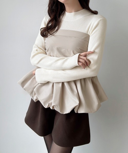 Meiru(メイル)の「バルーンビスチェドッキングニット(ニット/セーター・レディース・グレー/ライトベージュ/ブラック・LARGE/MEDIUM)」の18枚目の写真