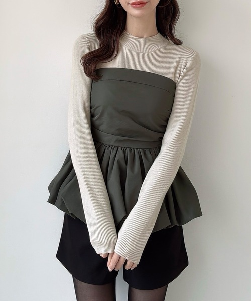 Meiru(メイル)の「バルーンビスチェドッキングニット(ニット/セーター・レディース・グレー/ライトベージュ/ブラック・LARGE/MEDIUM)」の20枚目の写真