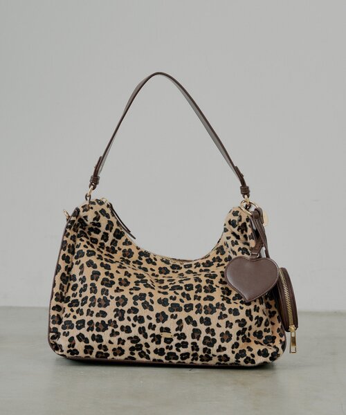 ポーチチャーム付きスエードコンビボストンバッグ（ボストンバッグ