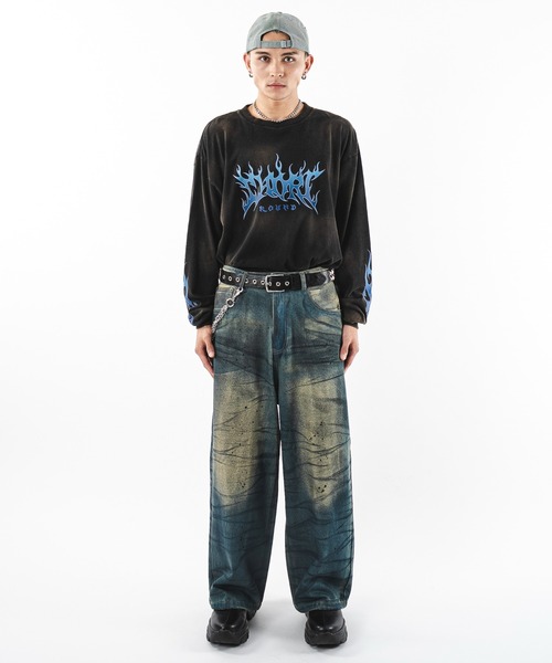 SHORT ROUND（ショートラウンド）の「SHORT ROUND/スーパーバギーダーティデニムパンツ（デニムパンツ・メンズ・ブラック系3/コバルトブルー・LARGE/MEDIUM）」の15枚目の写真