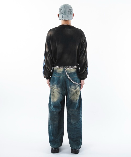 SHORT ROUND（ショートラウンド）の「SHORT ROUND/スーパーバギーダーティデニムパンツ（デニムパンツ・メンズ・ブラック系3/コバルトブルー・LARGE/MEDIUM）」の17枚目の写真