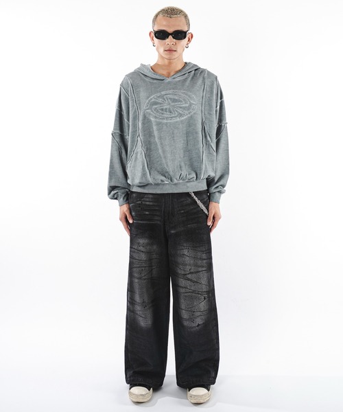 SHORT ROUND（ショートラウンド）の「SHORT ROUND/スーパーバギーダーティデニムパンツ（デニムパンツ・メンズ・ブラック系3/コバルトブルー・LARGE/MEDIUM）」の7枚目の写真