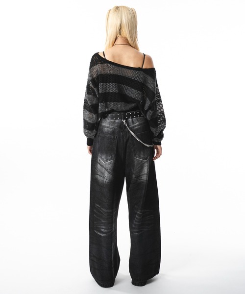 SHORT ROUND（ショートラウンド）の「SHORT ROUND/スーパーバギーダーティデニムパンツ（デニムパンツ・メンズ・ブラック系3/コバルトブルー・LARGE/MEDIUM）」の13枚目の写真