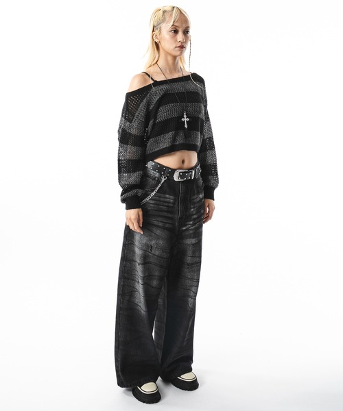 SHORT ROUND（ショートラウンド）の「SHORT ROUND/スーパーバギーダーティデニムパンツ（デニムパンツ・メンズ・ブラック系3/コバルトブルー・LARGE/MEDIUM）」の14枚目の写真