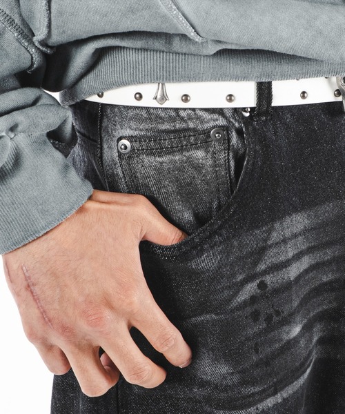 SHORT ROUND（ショートラウンド）の「SHORT ROUND/スーパーバギーダーティデニムパンツ（デニムパンツ・メンズ・ブラック系3/コバルトブルー・LARGE/MEDIUM）」の4枚目の写真