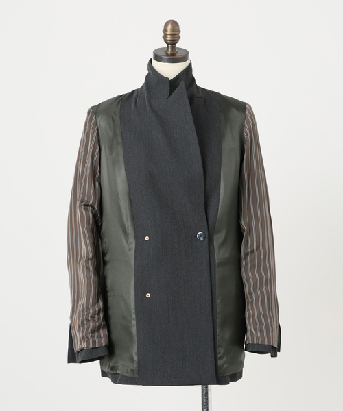 journal standard L'essage(ジャーナルスタンダードレサージュ)の「《追加5》ヴィスポリギャバブレザージャケット(その他アウター・レディース・グレー/ネイビー・FREE)」の6枚目の写真