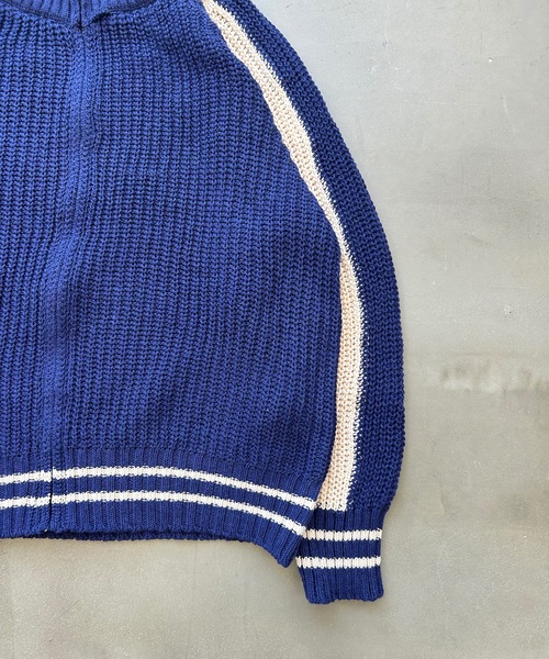 UNDERSTATEMENTs（アンダーステイトメント）の「【ユニセックス】スカジャンドライバーズニット（ニット/セーター・メンズ・ネイビー・FREE）」の4枚目の写真