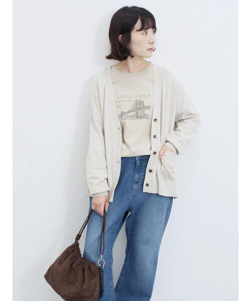 Samansa Mos2 blue（サマンサモスモスブルー）の「マルチスタイルVネックカーディガン（カーディガン/ボレロ・レディース・ライトベージュ/ブラック/グリーン/モカ/オレンジ・M/L）」の3枚目の写真