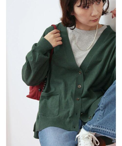 Samansa Mos2 blue（サマンサモスモスブルー）の「マルチスタイルVネックカーディガン（カーディガン/ボレロ・レディース・ライトベージュ/ブラック/グリーン/モカ/オレンジ・M/L）」の4枚目の写真