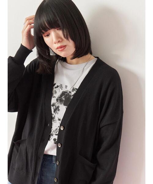 Samansa Mos2 blue（サマンサモスモスブルー）の「マルチスタイルVネックカーディガン（カーディガン/ボレロ・レディース・ライトベージュ/ブラック/グリーン/モカ/オレンジ・M/L）」の2枚目の写真