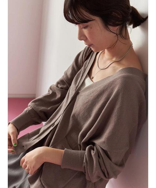 Samansa Mos2 blue（サマンサモスモスブルー）の「マルチスタイルVネックカーディガン（カーディガン/ボレロ・レディース・ライトベージュ/ブラック/グリーン/モカ/オレンジ・M/L）」の6枚目の写真