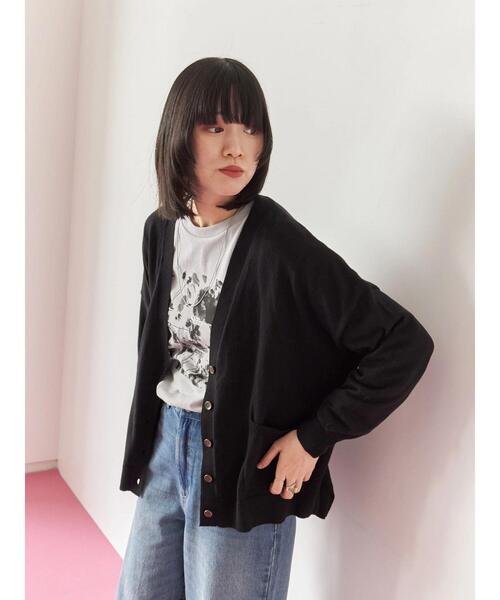 Samansa Mos2 blue（サマンサモスモスブルー）の「マルチスタイルVネックカーディガン（カーディガン/ボレロ・レディース・ライトベージュ/ブラック/グリーン/モカ/オレンジ・M/L）」の7枚目の写真