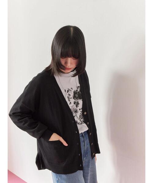 Samansa Mos2 blue（サマンサモスモスブルー）の「マルチスタイルVネックカーディガン（カーディガン/ボレロ・レディース・ライトベージュ/ブラック/グリーン/モカ/オレンジ・M/L）」の8枚目の写真