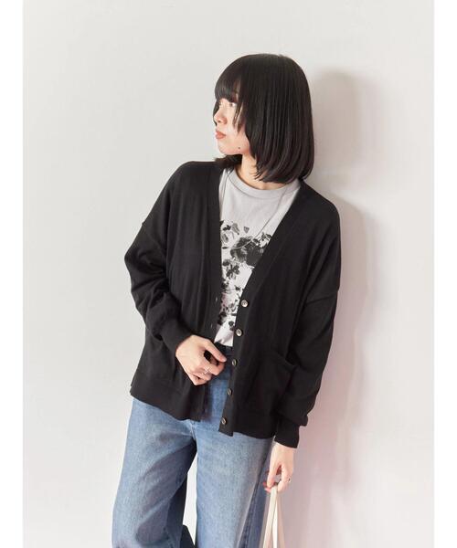 Samansa Mos2 blue（サマンサモスモスブルー）の「マルチスタイルVネックカーディガン（カーディガン/ボレロ・レディース・ライトベージュ/ブラック/グリーン/モカ/オレンジ・M/L）」の9枚目の写真