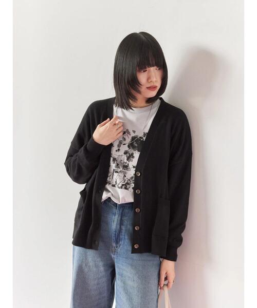 Samansa Mos2 blue（サマンサモスモスブルー）の「マルチスタイルVネックカーディガン（カーディガン/ボレロ・レディース・ライトベージュ/ブラック/グリーン/モカ/オレンジ・M/L）」の10枚目の写真