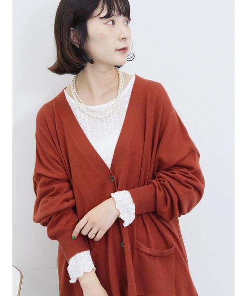 Samansa Mos2 blue（サマンサモスモスブルー）の「マルチスタイルVネックカーディガン（カーディガン/ボレロ・レディース・ライトベージュ/ブラック/グリーン/モカ/オレンジ・M/L）」の21枚目の写真