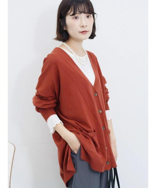 Samansa Mos2 blue（サマンサモスモスブルー）の「マルチスタイルVネックカーディガン（カーディガン/ボレロ・レディース・ライトベージュ/ブラック/グリーン/モカ/オレンジ・M/L）」の22枚目の写真