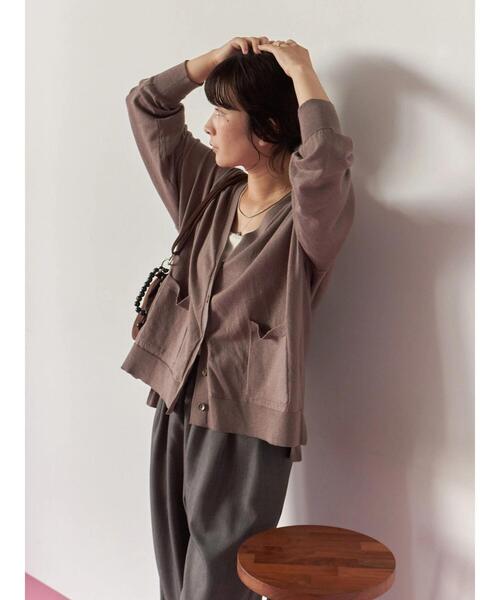 Samansa Mos2 blue（サマンサモスモスブルー）の「マルチスタイルVネックカーディガン（カーディガン/ボレロ・レディース・ライトベージュ/ブラック/グリーン/モカ/オレンジ・M/L）」の18枚目の写真