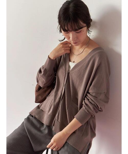 Samansa Mos2 blue（サマンサモスモスブルー）の「マルチスタイルVネックカーディガン（カーディガン/ボレロ・レディース・ライトベージュ/ブラック/グリーン/モカ/オレンジ・M/L）」の17枚目の写真