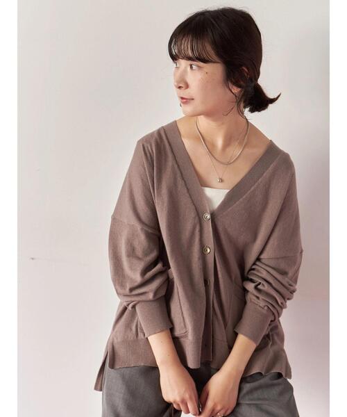 Samansa Mos2 blue（サマンサモスモスブルー）の「マルチスタイルVネックカーディガン（カーディガン/ボレロ・レディース・ライトベージュ/ブラック/グリーン/モカ/オレンジ・M/L）」の16枚目の写真