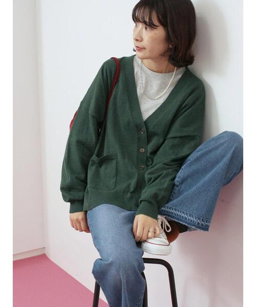 Samansa Mos2 blue（サマンサモスモスブルー）の「マルチスタイルVネックカーディガン（カーディガン/ボレロ・レディース・ライトベージュ/ブラック/グリーン/モカ/オレンジ・M/L）」の14枚目の写真