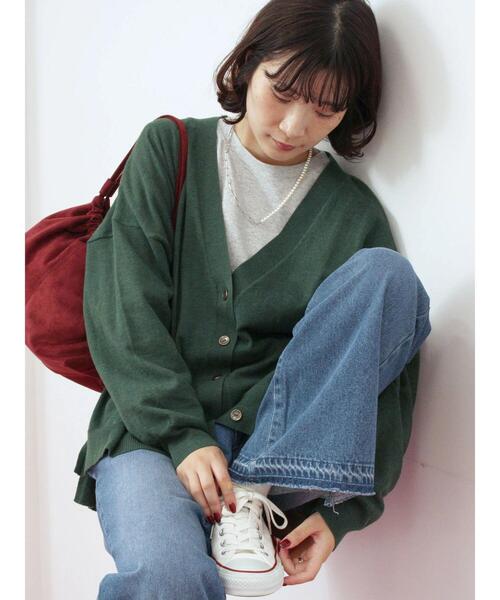 Samansa Mos2 blue（サマンサモスモスブルー）の「マルチスタイルVネックカーディガン（カーディガン/ボレロ・レディース・ライトベージュ/ブラック/グリーン/モカ/オレンジ・M/L）」の12枚目の写真