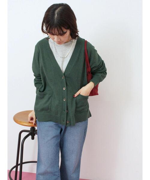 Samansa Mos2 blue（サマンサモスモスブルー）の「マルチスタイルVネックカーディガン（カーディガン/ボレロ・レディース・ライトベージュ/ブラック/グリーン/モカ/オレンジ・M/L）」の6枚目の写真