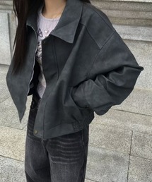 H.TOKYO（エイチトウキョウ）の「【マットな質感が上品】短丈ドロップショルダーライダースブルゾン（ブルゾン）」