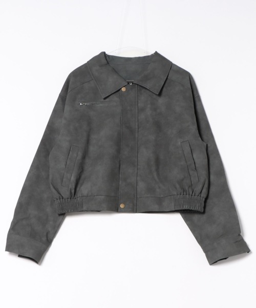 H.TOKYO（エイチトウキョウ）の「【マットな質感が上品】短丈ドロップショルダーライダースブルゾン（ブルゾン・レディース・ブラック/ブラウン・FREE）」の11枚目の写真