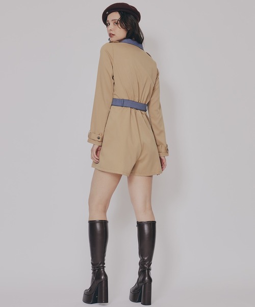 REDYAZEL（レディアゼル）の「バイカラーベルトショートオールインワン（つなぎ/オールインワン・レディース・ベージュ/ネイビー/ボルドー・SMALL/MEDIUM）」の21枚目の写真