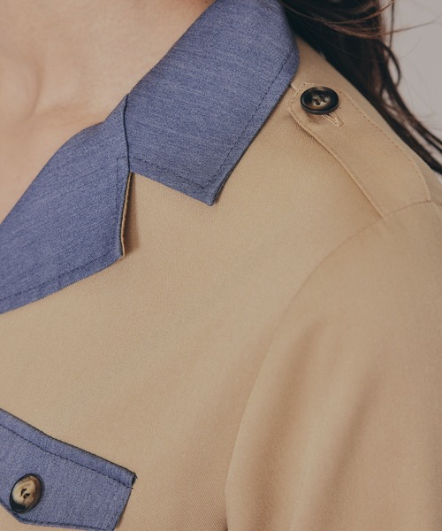 REDYAZEL（レディアゼル）の「バイカラーベルトショートオールインワン（つなぎ/オールインワン・レディース・ベージュ/ネイビー/ボルドー・SMALL/MEDIUM）」の18枚目の写真