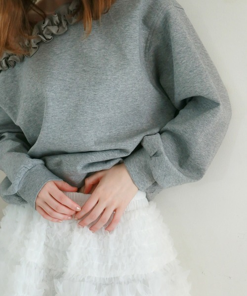 mic by Olu.（ミックバイオルドット）の「＜ ZOZOTOWN限定 ＞ラッフルネックスウェット（スウェット・レディース・グレー/ブラック・FREE）」の14枚目の写真