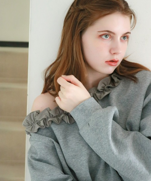 mic by Olu.（ミックバイオルドット）の「＜ ZOZOTOWN限定 ＞ラッフルネックスウェット（スウェット・レディース・グレー/ブラック・FREE）」の16枚目の写真