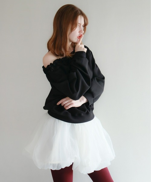 mic by Olu.（ミックバイオルドット）の「＜ ZOZOTOWN限定 ＞ラッフルネックスウェット（スウェット・レディース・グレー/ブラック・FREE）」の21枚目の写真