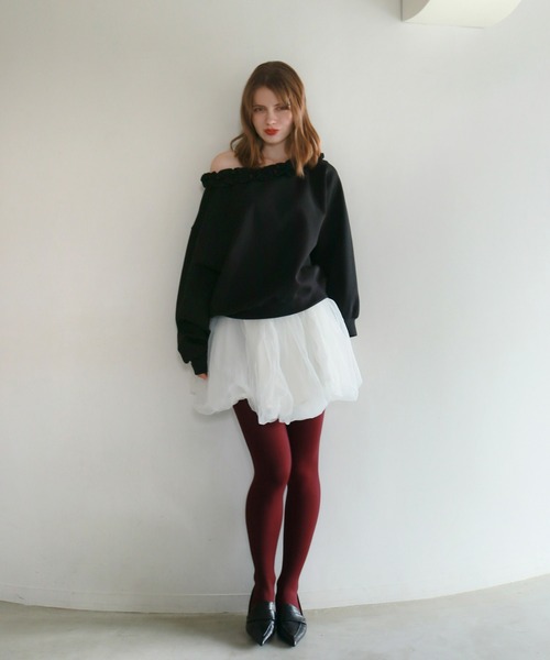 mic by Olu.（ミックバイオルドット）の「＜ ZOZOTOWN限定 ＞ラッフルネックスウェット（スウェット・レディース・グレー/ブラック・FREE）」の19枚目の写真