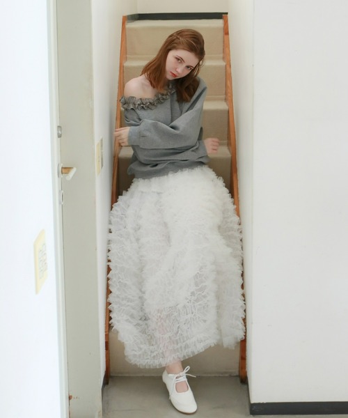 mic by Olu.（ミックバイオルドット）の「＜ ZOZOTOWN限定 ＞ラッフルネックスウェット（スウェット・レディース・グレー/ブラック・FREE）」の18枚目の写真