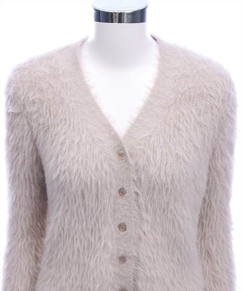 CLEAR BASIC（クリアベーシック）の「Vネックフェザーニットロングカーディガン［大人 カジュアル 着回し力抜群］（カーディガン/ボレロ・レディース・アイボリー/グレイッシュベージュ/チャコールグレー・F）」の8枚目の写真