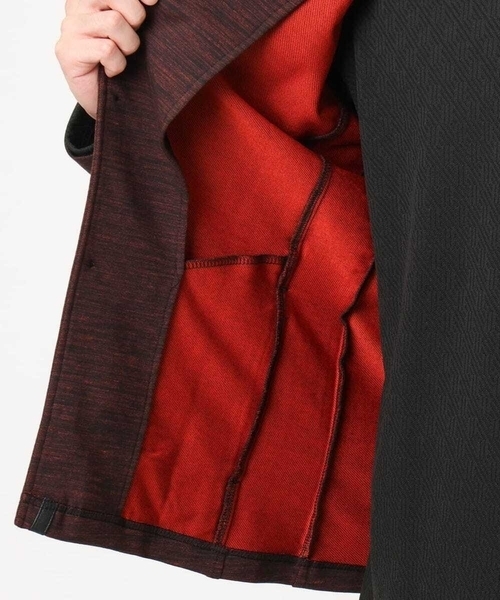 MK MICHEL KLEIN HOMME (エムケーミッシェルクランオム)の「【洗える / リバーシブルカラー配色】スタンドカラーカーディガン(カーディガン/ボレロ・メンズ・ライトブラウン/ブラック/ネイビー・48/51/46)」の6枚目の写真