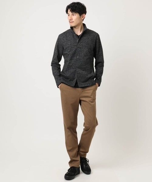 MK MICHEL KLEIN HOMME (エムケーミッシェルクランオム)の「【洗える / リバーシブルカラー配色】スタンドカラーカーディガン(カーディガン/ボレロ・メンズ・ライトブラウン/ブラック/ネイビー・48/51/46)」の7枚目の写真