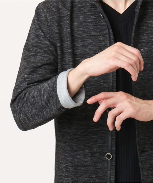 MK MICHEL KLEIN HOMME (エムケーミッシェルクランオム)の「【洗える / リバーシブルカラー配色】スタンドカラーカーディガン(カーディガン/ボレロ・メンズ・ライトブラウン/ブラック/ネイビー・48/51/46)」の20枚目の写真