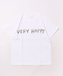 【つづ井さん】 オリジナルTシャツ/VERY HAPPY 手描き風ロゴ ミニマル シンプル ユニセックス 半袖 エッセイコミックグッズ