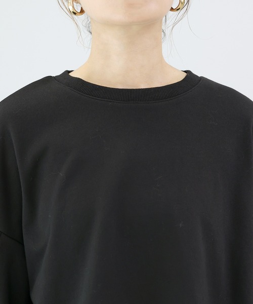 Aletta vita（アレッタビータ）の「T/C裏毛袖タックバルーンプルオーバー（Tシャツ/カットソー・レディース・ブラック/グレイッシュベージュ・M）」の19枚目の写真