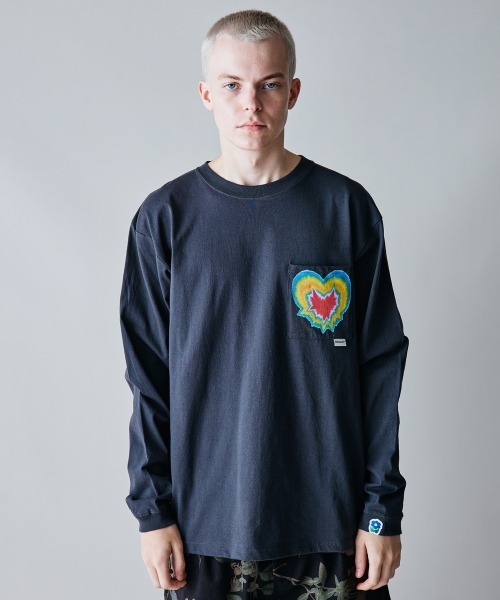 rehacer(レアセル)の「rehacer : Heart Dyed Pocket CS / ハート ダイド ポケットカットソー(Tシャツ/カットソー・メンズ・ホワイト/スミクロ・X-LARGE/LARGE/MEDIUM/SMALL)」の7枚目の写真