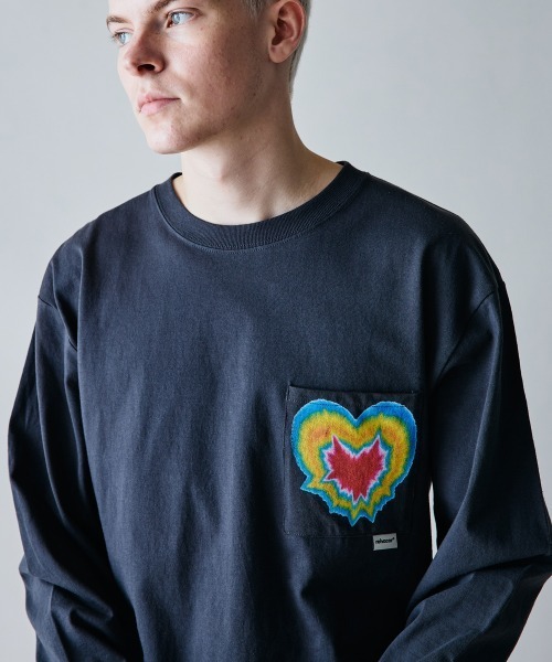 rehacer(レアセル)の「rehacer : Heart Dyed Pocket CS / ハート ダイド ポケットカットソー(Tシャツ/カットソー・メンズ・ホワイト/スミクロ・X-LARGE/LARGE/MEDIUM/SMALL)」の6枚目の写真