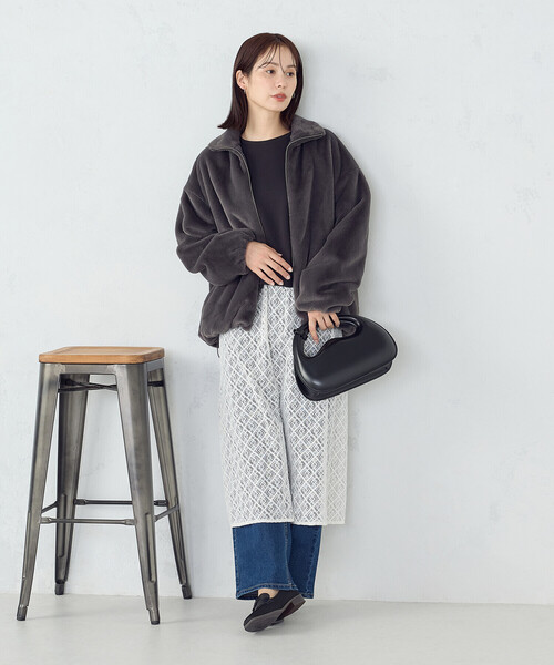 COMME CA ISM（コムサイズム）の「ファー　ブルゾン（ブルゾン・レディース・グレー/ブラウン・FREE）」の4枚目の写真