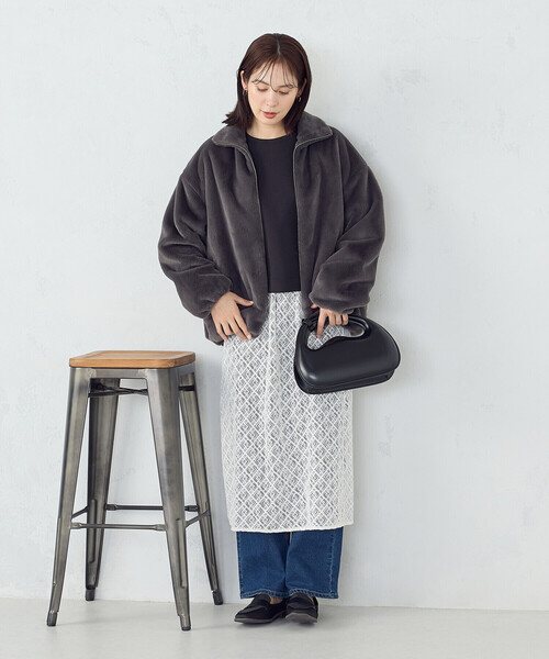 COMME CA ISM（コムサイズム）の「ファー　ブルゾン（ブルゾン・レディース・グレー/ブラウン・FREE）」の7枚目の写真