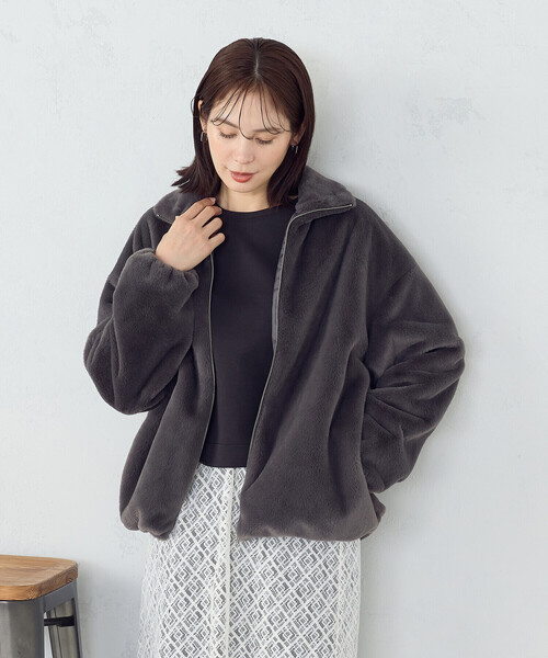 COMME CA ISM（コムサイズム）の「ファー　ブルゾン（ブルゾン・レディース・グレー/ブラウン・FREE）」の6枚目の写真