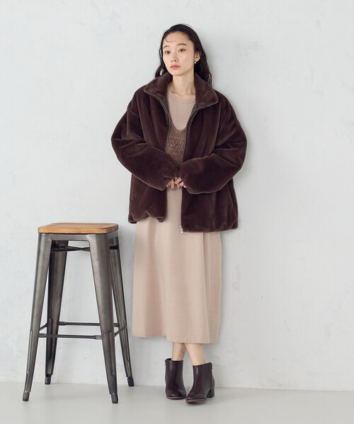 COMME CA ISM（コムサイズム）の「ファー　ブルゾン（ブルゾン・レディース・グレー/ブラウン・FREE）」の11枚目の写真